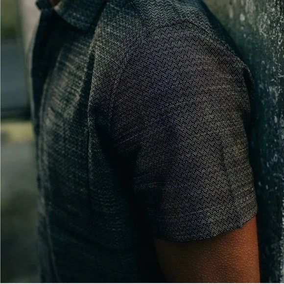 The Hawthorne Taylor Stitch Black Geometric Short Sleeve Shirt - Picture 8 of 10